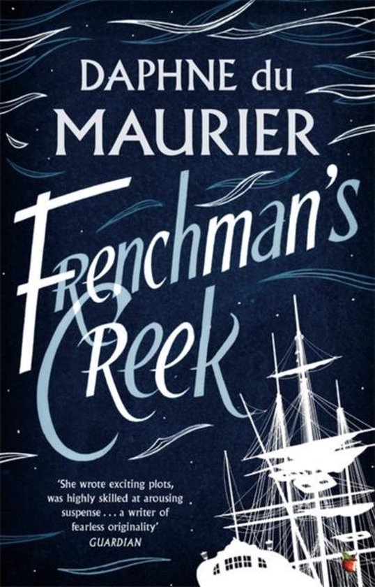 Boek 'Frenchman's Creek' door Daphne du Maurier. Donkerblauwe kaft met zeilschip.