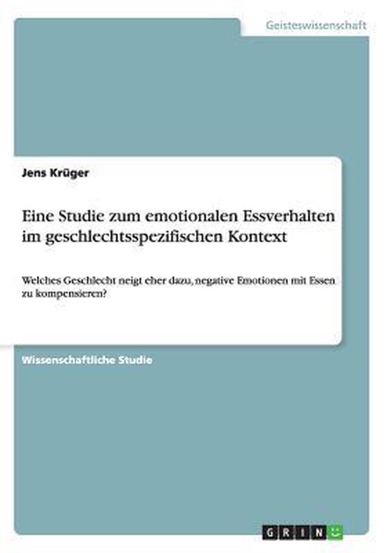 Eine Studie zum emotionalen Essverhalten im geschlechtsspezi ... - cover