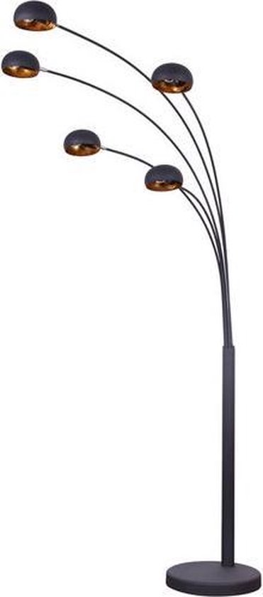 Cannes Industrieel Design Vloerlamp E14 Fitting - 5-Lichts - 208x25 cm -  Goud / Zwart | bol.com