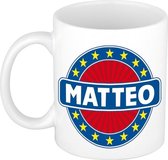 Matteo  naam koffie mok / beker 300 ml  - namen mokken