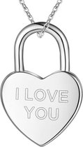 Hart hangslot hanger I love you met ketting BFF