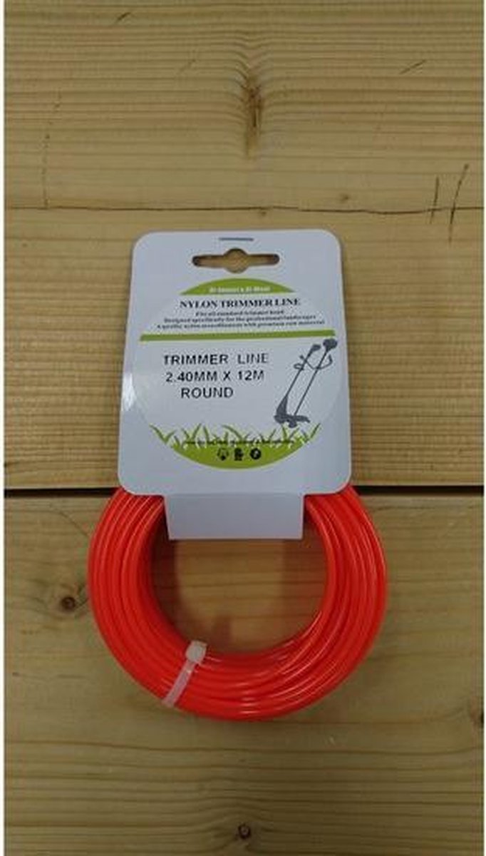 Trimmerdraad - maaidraad - trimmer line - universeel - 2,4 mm - 12 meter - nylon - oranje - Quadrata