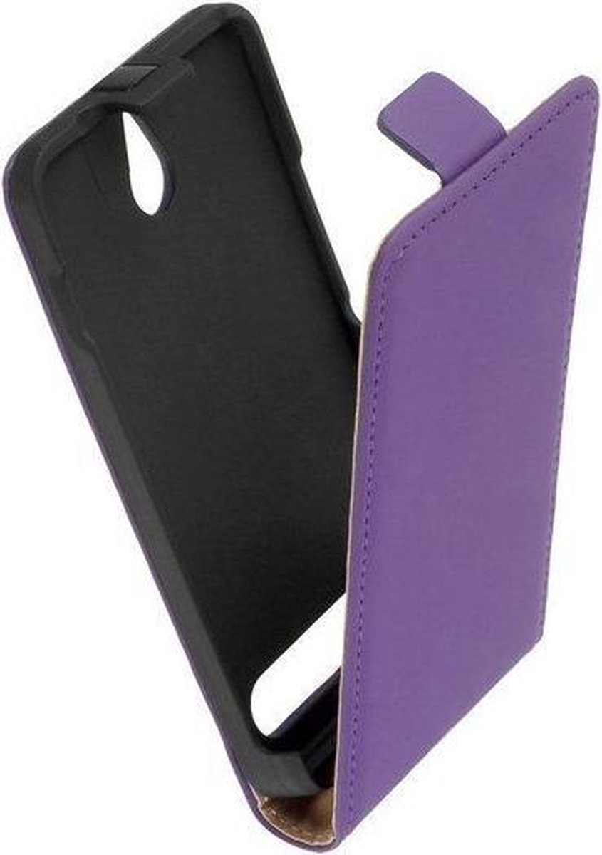 Lelycase Lila Lederen Flipcase Telefoonhoesje Sony Xperia E1