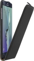 Zwart lederen flip case Samsung Galaxy S6 Edge Plus case Telefoonhoesje
