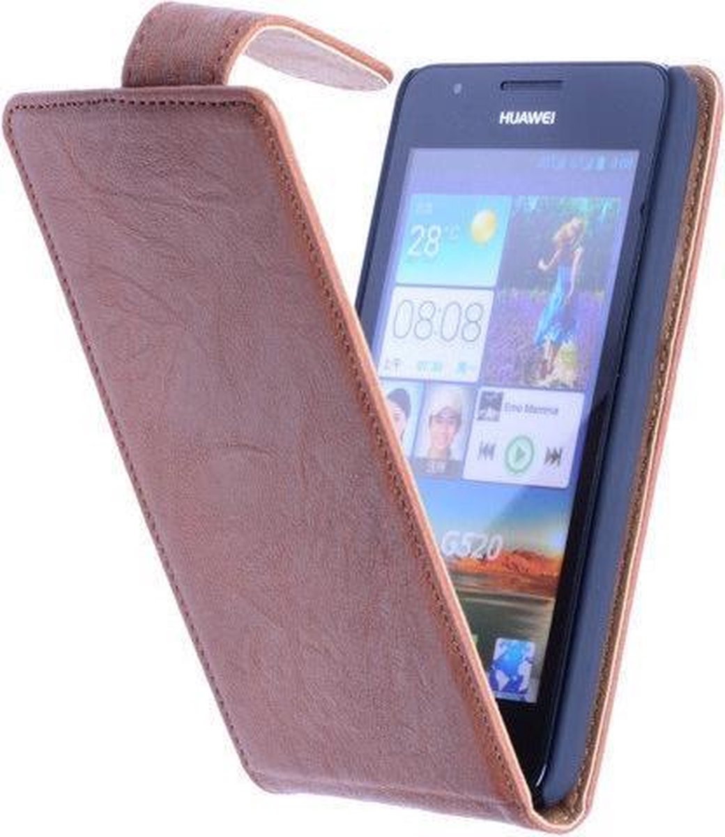 Polar Echt Lederen Bruin HTC One M8 Flipcase Hoesje - Cover Flip Case Hoes