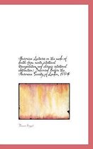Harveian Lectures on the Mode of Death from Acute Intestinal Strangulation and Chronic Intestinal OB