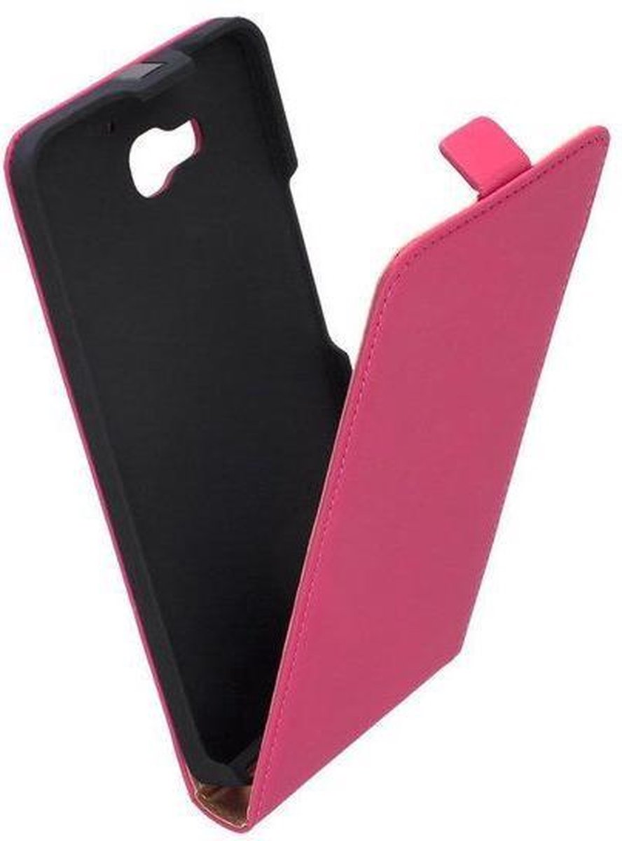 Lelycase Lederen Flip case case Telefoonhoesje Huawei Honor 3X G750 Roze