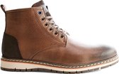 Travelin Myken - Halfhoge leren veterschoen - Donkerbruin - Maat 43
