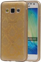 TPU Paleis 3D Back Cover for Galaxy A5 A500F Goud