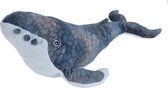 Speelgoed knuffel bultrug grijs/blauw 50 cm - Blauwe walvis knuffel 50 cm