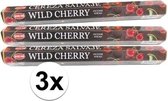 3x pakje wierook stokjes Wild cherry