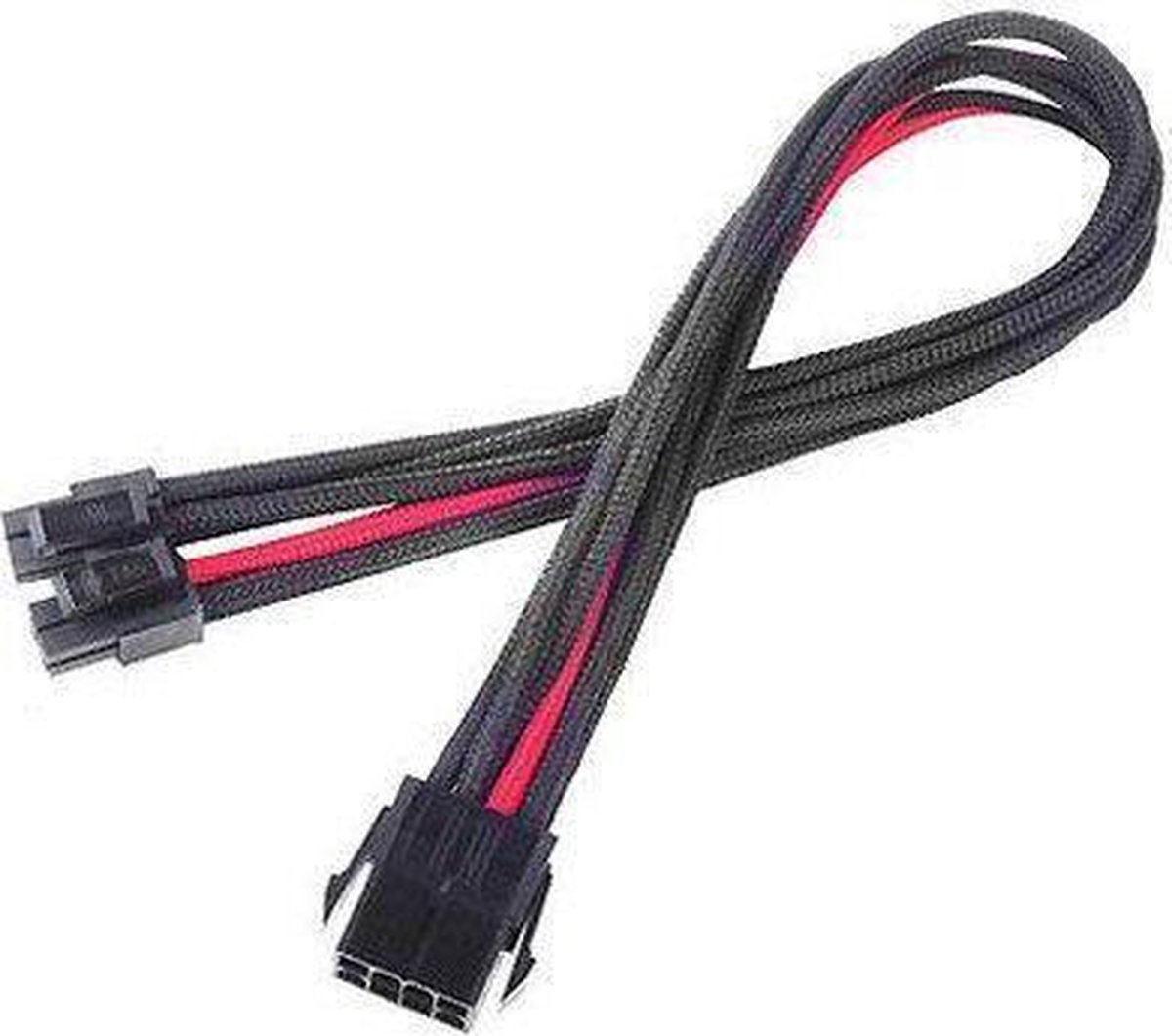 SilverStone PP07 - Stroomverlengkabel - 8 pin EPS12V (4+4) (V) naar 8 pin EPS12V (M) - 30 cm - zwart / rood
