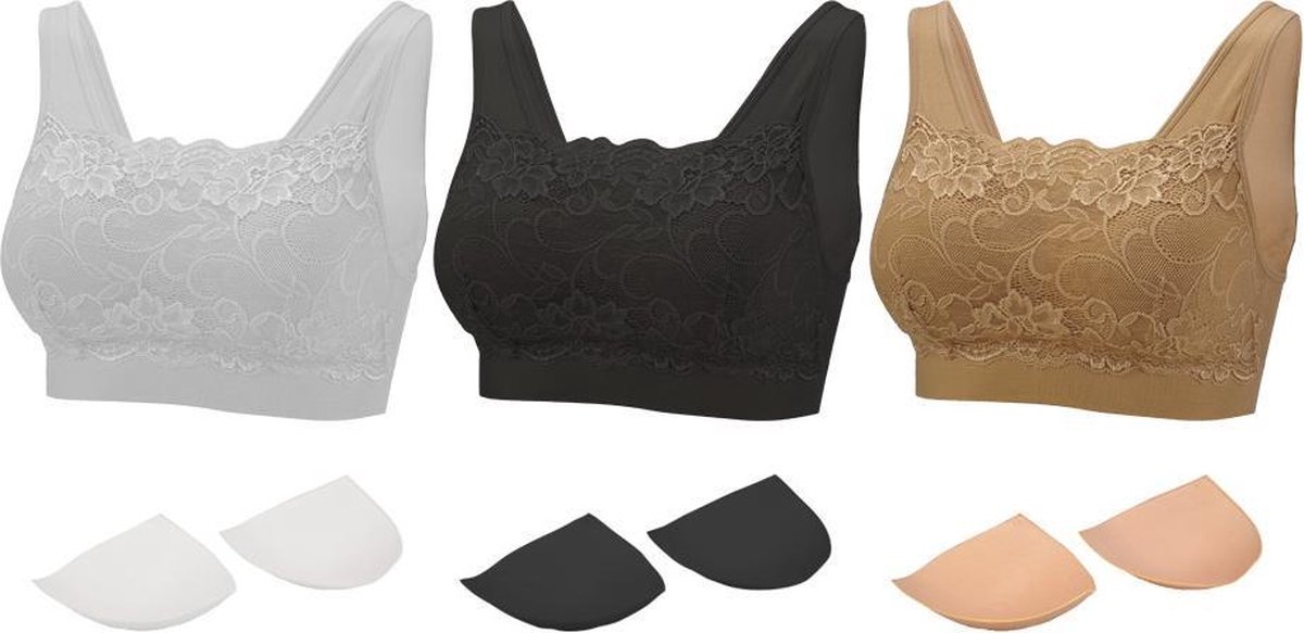 Comfort magic bra - L - maat70D-75A-75B-75C - Zwart - bh met vulling - bh  zonder