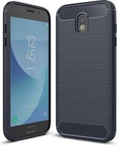 Armor Brushed TPU Back Cover - Samsung Galaxy J7 (2017) Hoesje - Blauw