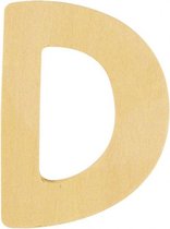 Houten letter D 6 cm