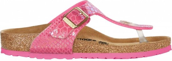 Birkenstock Gizeh Shiny Snake Slippers Maat 33 Meisjes roze bol