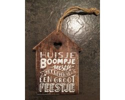 Tekst Label Huisje boompje beestje het leven is 12 x 9 cm