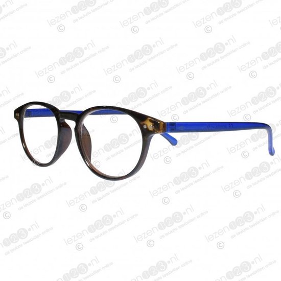 Icon Eyewear RCE003 Boston Leesbril +1.00 Demi montuur, blauwe poten
