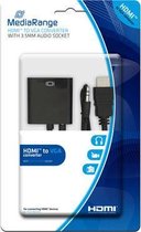 MediaRange HDMI™ to VGA converter, with 3.5mm audio socket, black