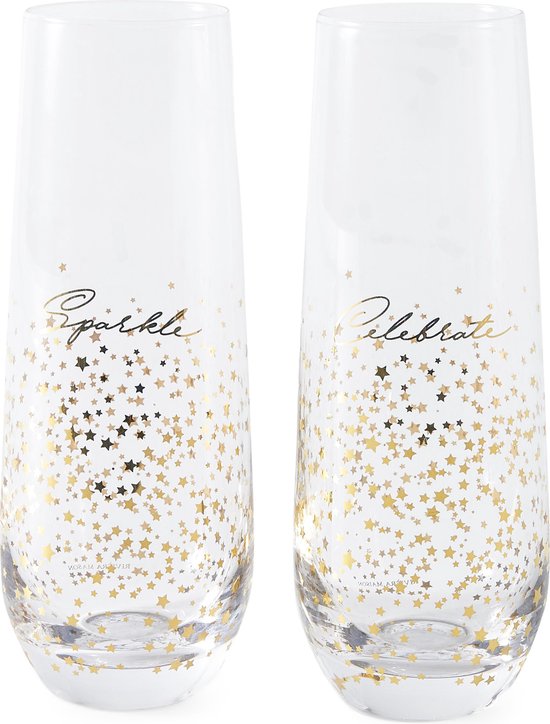 Wieg chatten spiraal Rivièra Maison Sparkle Champagneglas - 500 ml - Glas - Goud - 2 stuks |  bol.com