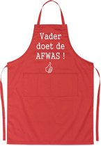 Mijncadeautje Schort - Vader doet de afwas - rood