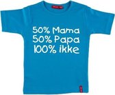 50% Mama 50% Papa 100% ikke T-shirt | aqua | 50/56