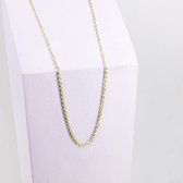 Ponytail & Co® Ketting met platte ovale schakel - Dames - Staal goudverguld - 32 + 6 cm