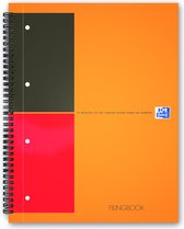 OXFORD International filingbook A4+ gelijnd 4 gaats 100 vel 80g harde kartonnen kaft oranje