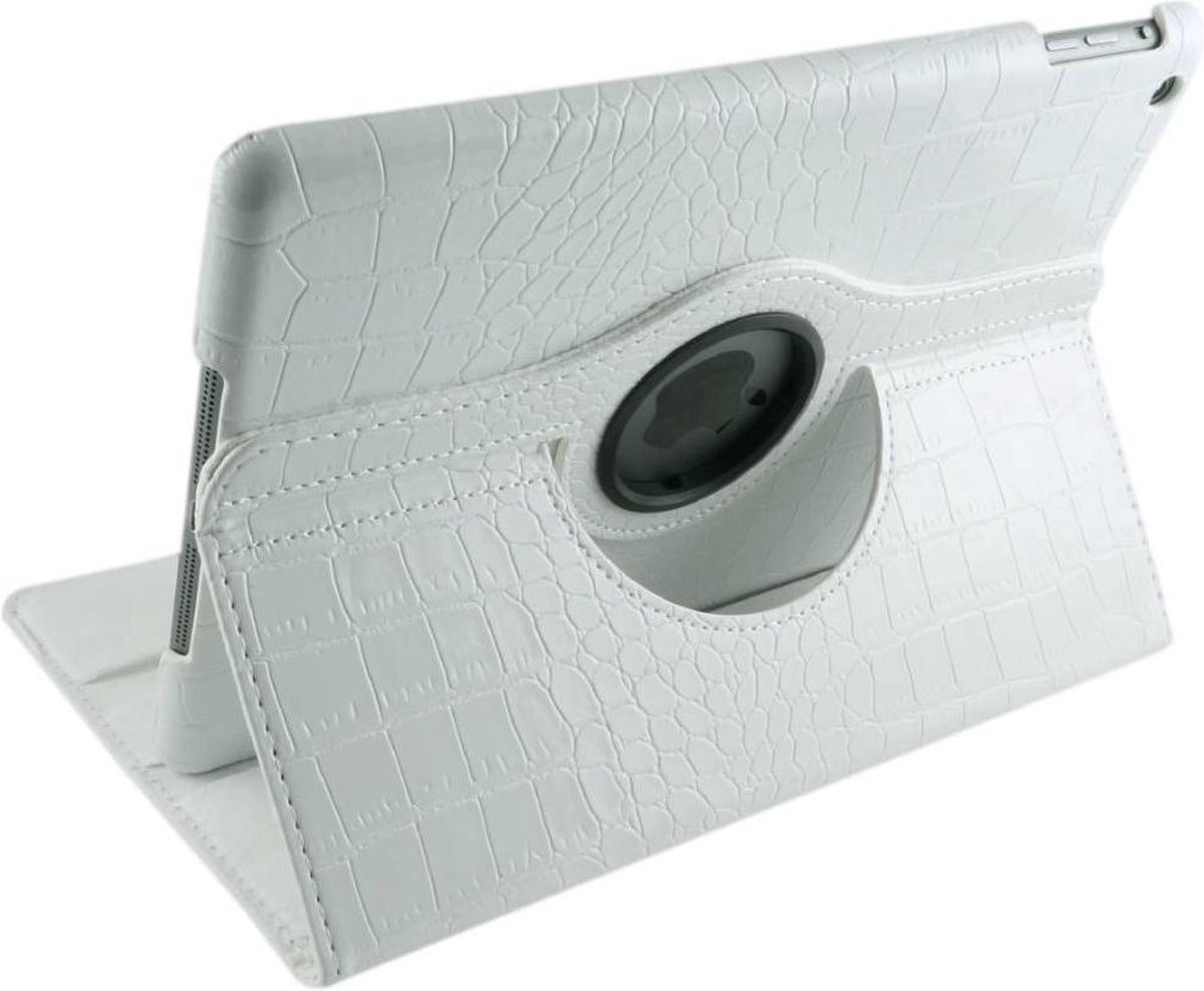 iPad Mini 4 - 360 Graden draaibare Hoes - Krokodillen Lederen - Wit