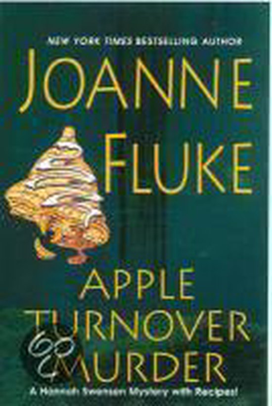 Couverture du livre Apple Turnover Murder de Joanne Fluke, montrant une pile de chaussons aux pommes.