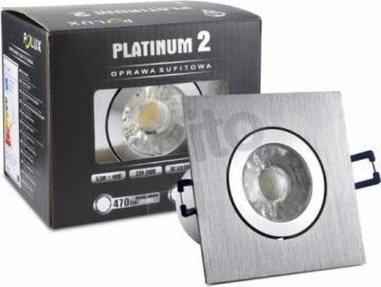 LED spot - compleet armatuur - RVS vierkant - zilver - koud wit