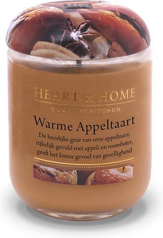 Heart & Home geurkaars in pot (L) - Warme Appeltaart | bol.com