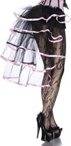 Burlesque rok - Petticoat - zwart met roze biesjes en strik - burlesque kostuum - carnaval - vrouw - lingerie - sensueel - moulin rouge