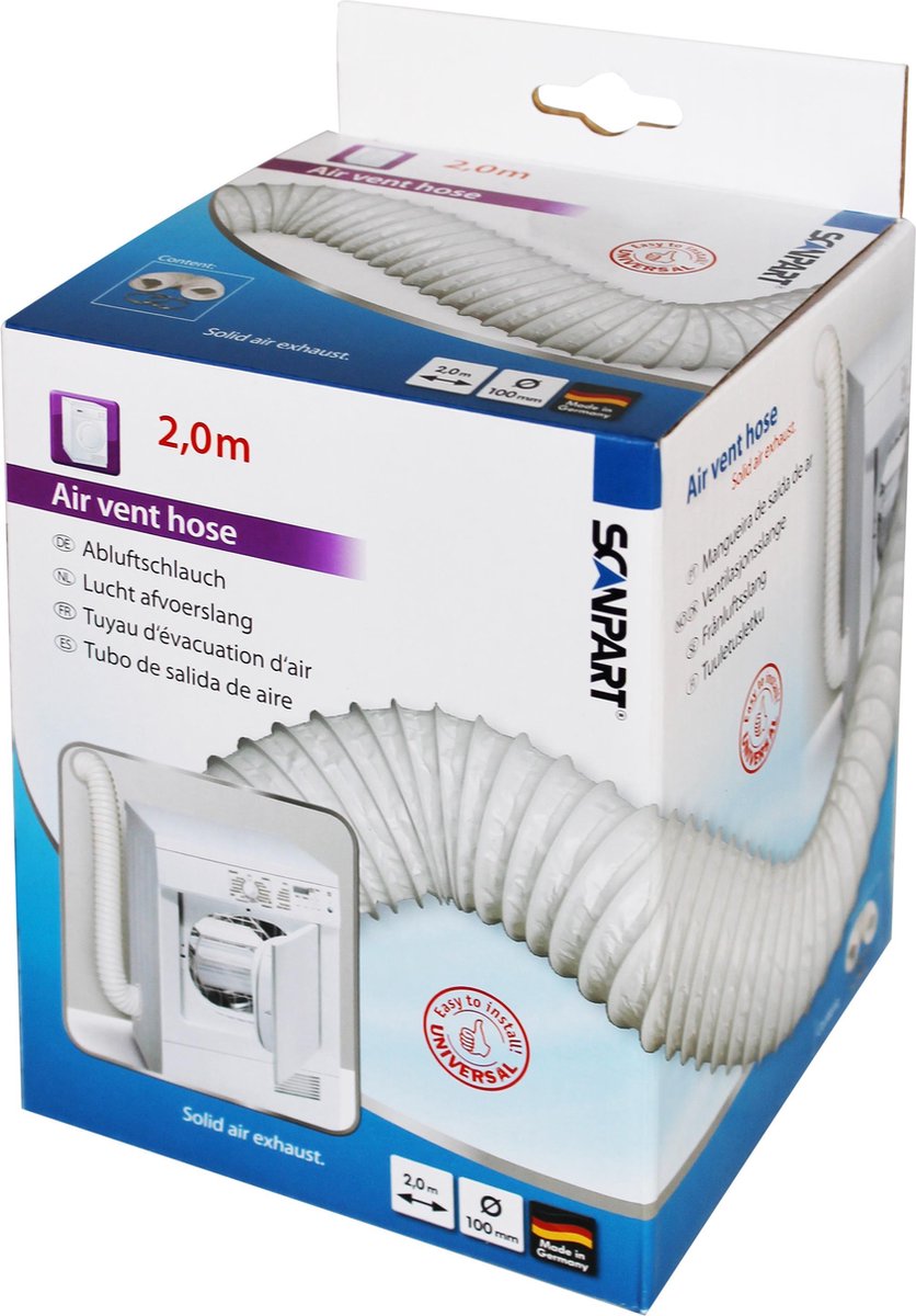 luchtafvoerslang set PVC 100mm 2,0m