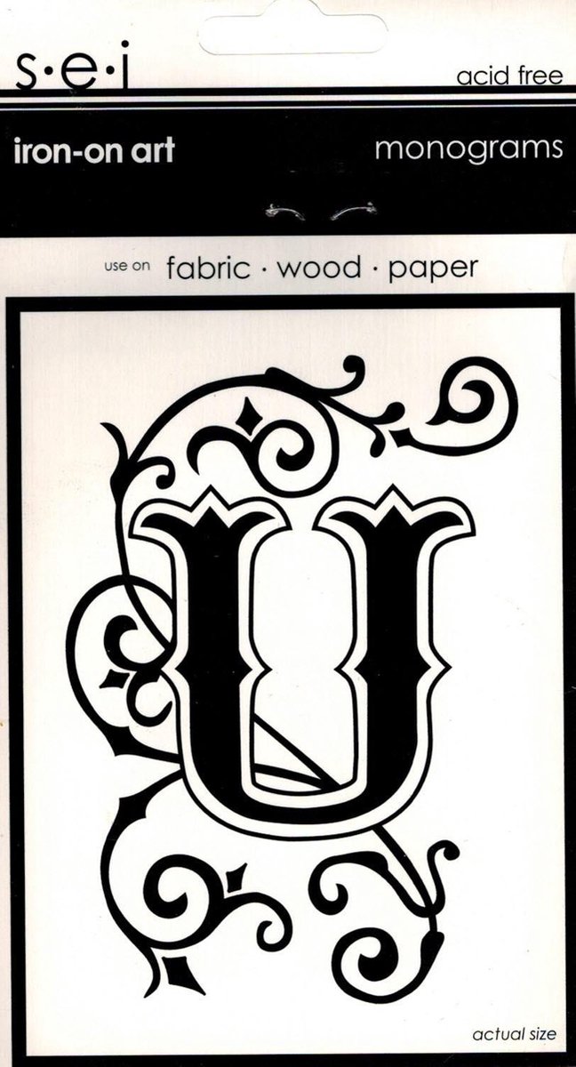 Strijksjabloon Monograms Letter U