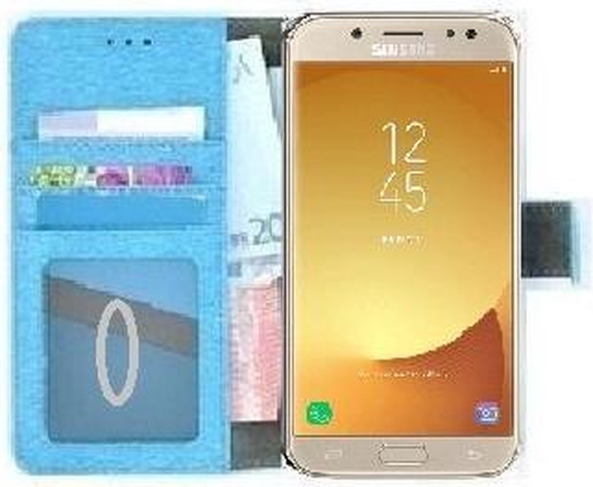 Wallet Bookcase Fashion Turquoise Pu Leder Hoesje voor Samsung Galaxy J5 2017