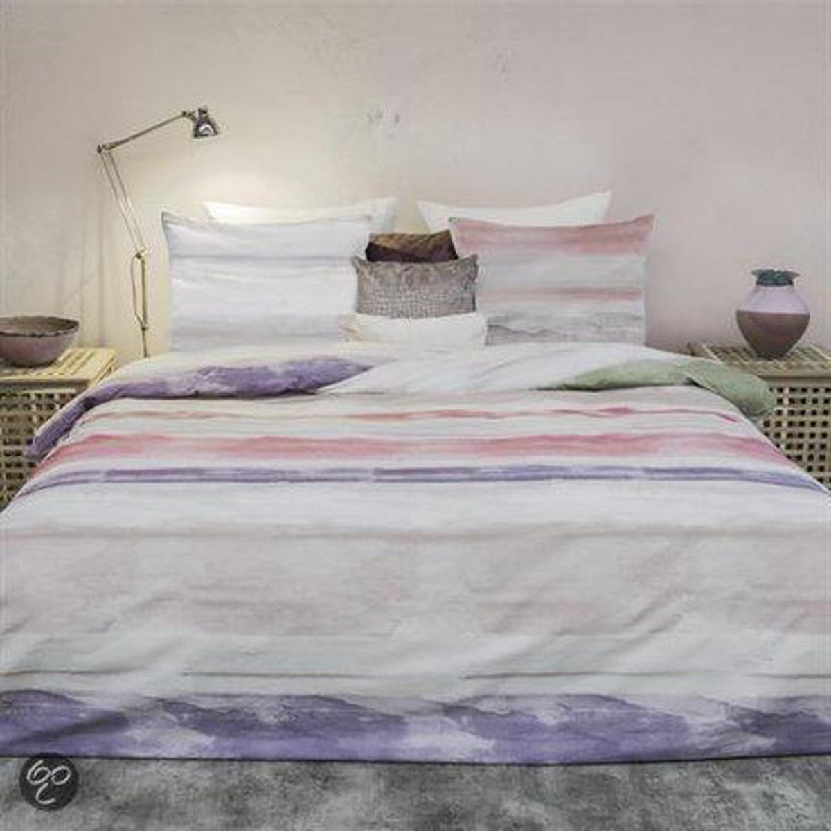 Heckettlane HnL Pure Cotton Tijn Dekbedovertrek - Eenpersoons - 140x200/220 cm - Rood Paars