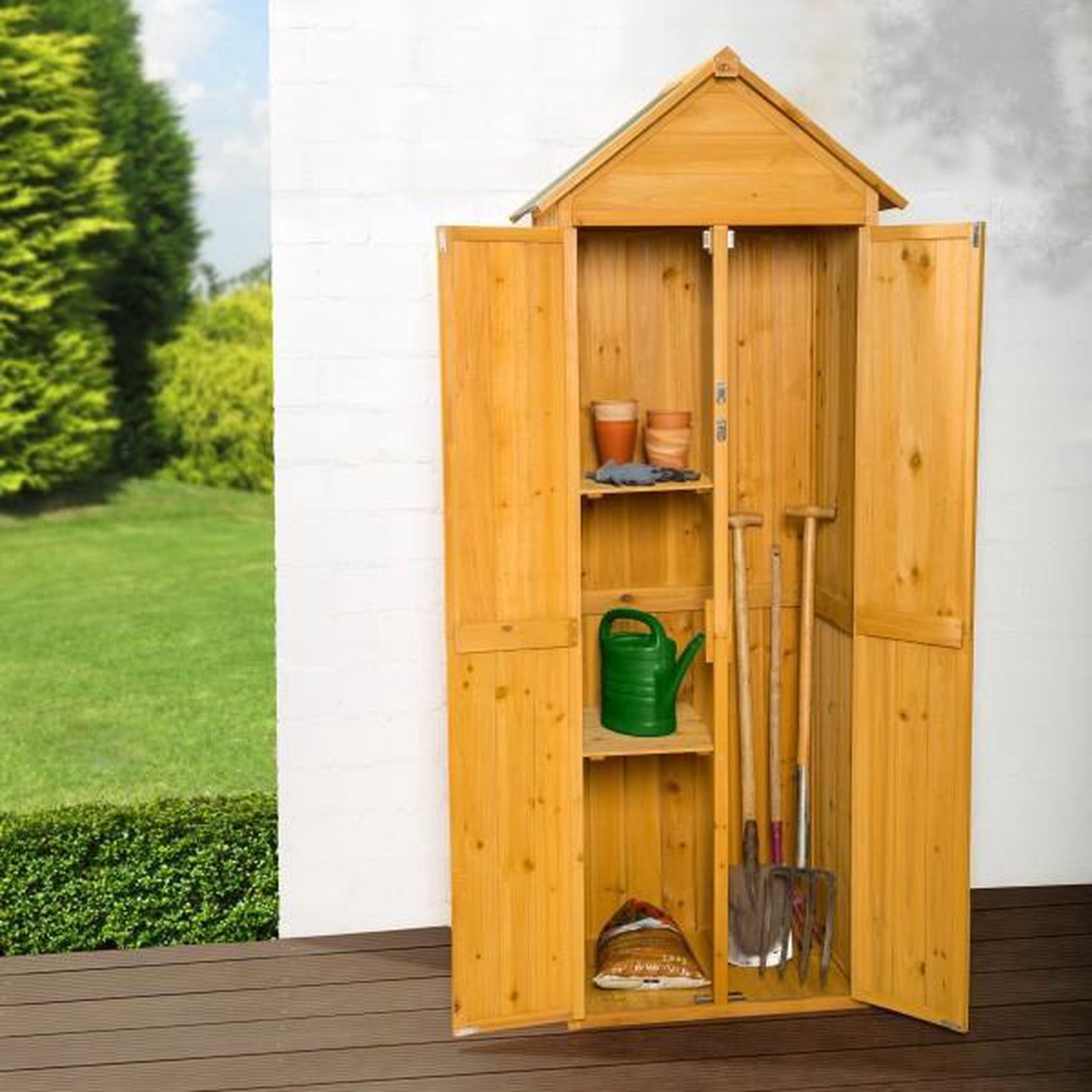 Tuinkast hout met zinken dak 200x120x60 cm kopen? Tuinkasten