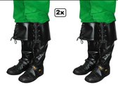 2x Paar Musketier / Kerstman laarskappen luxe