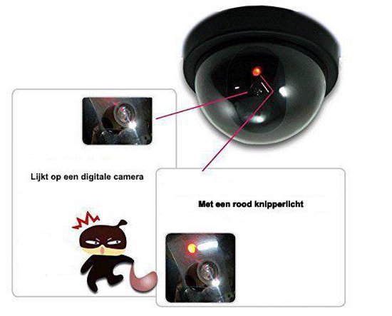 Premium 1x Dummy LED Beveiligingscamera met Bewegingssensor - 12x8cm - Zwart - 1 Stuks - Draadloze Nepcamera Met Rode Led op Batterijen - Knipperende Camera Beveiliging Voor Binnen en Buiten - Buitencamera - CCTV Dome Bewakingscamera van SMART CHOICE — afbeelding 5