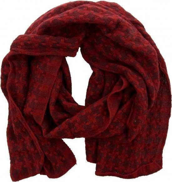 Mooie lange rode sjaal met motief van 10% Cashmere 90% Acrylic | bol.com