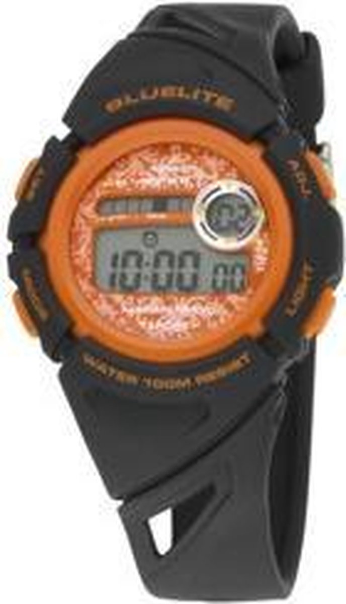 Nowley 8-6237-0-3 digitaal horloge 37 mm 100 meter zwart- oranje