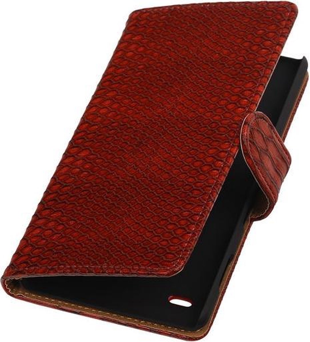Huawei Ascend Y550 - Slang Rood Booktype Wallet Hoesje