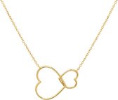 The Fashion Jewelry Collection Ketting Hart 1,1 mm 42 - 44 cm - Geelgoud