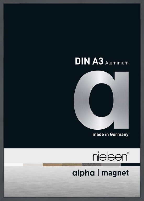 Châssis chargeur frontal Nielsen Alpha Magnet aluminium format A3 brillant gris foncé