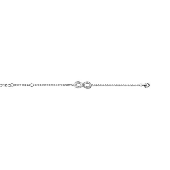 New Bling 9NB 0224 Zilveren armband met infinity - zirkonia - lengte 17 + 3 cm - zilverkleurig