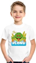 Plons de kikker t-shirt wit voor kinderen - unisex - kikkers shirt M (134-140)