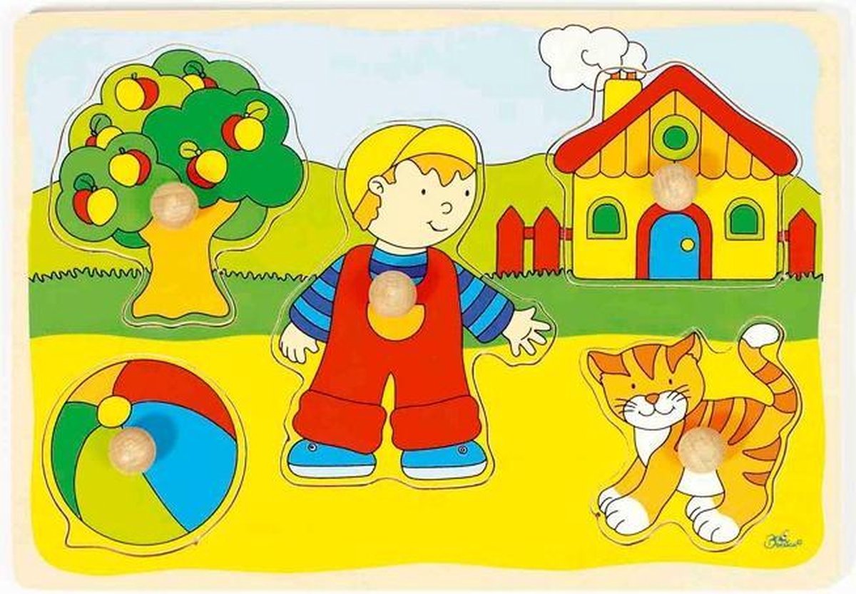 Steekpuzzel: KAT, HUIS ... 30x21x2,4cm, 5-delig, 1+