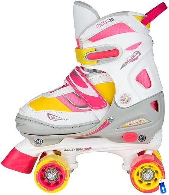 strelen Onzorgvuldigheid Bloody Rolschaatsen Rollerskates - Meisjes Verstelbaar - Roze / Geel / Wit -  Semi-Softboot -... | bol.com