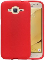 Sand Look TPU Hoesje voor Galaxy J2 2016 J210F Rood